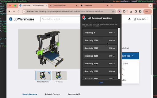 3D Warehouse Model Downloader