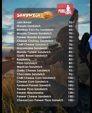 Cafe Pubg menu 