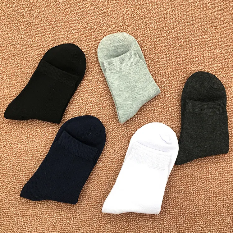 Title 5, 5 Pairs Solidcolor Mid-calf Length Mens Socks ...