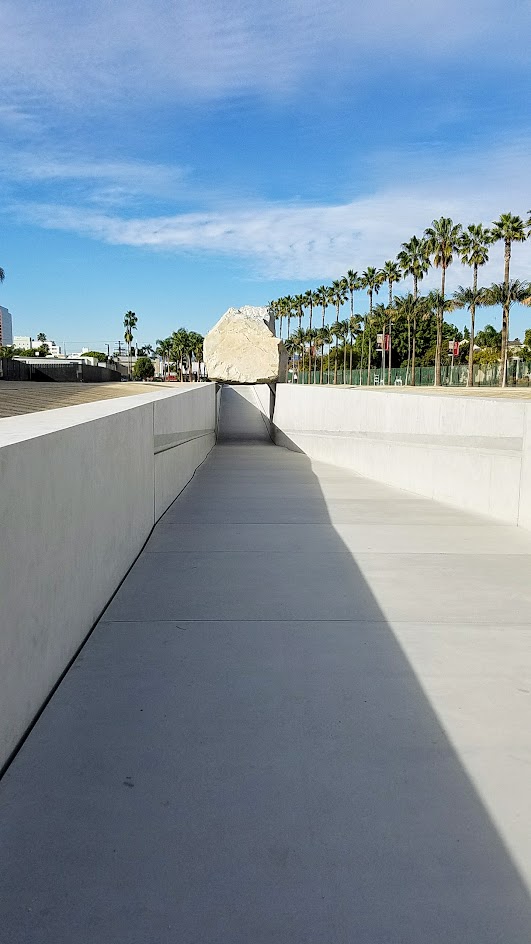 Levitated Mass by Michael Heizer. Displayed on the grounds of LACMA