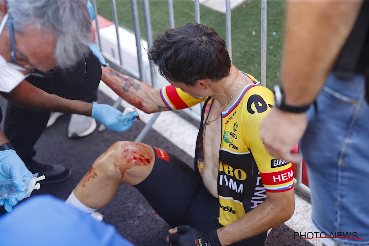 🎥 Primoz Roglic hard onderuit in de rechte lijn: "Hij reed tegen mij"