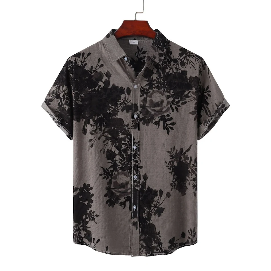 Floral Lapel Shirt For Men Elevate Your Style with Florals A comfortable and stylish shirt perfect for casual wear or sp