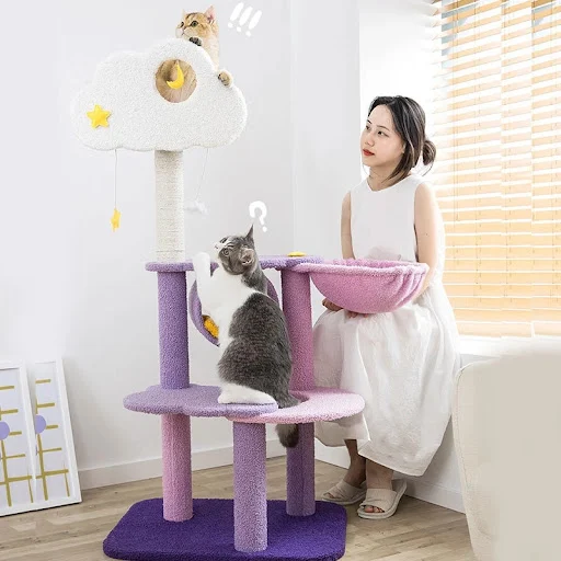 Cat Tree Tower Home Furniture Pet Items Multi-Level Cat Scratching Post For Cat Climbing Frame Jumping Toy Spacious Perc