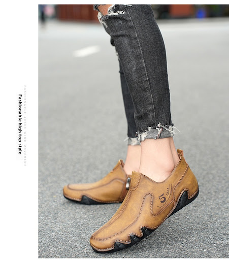 Title 11, Mens Mid-top Zipper Casual Leather Shoes, offe...