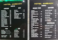 Hotel Ambady menu 1