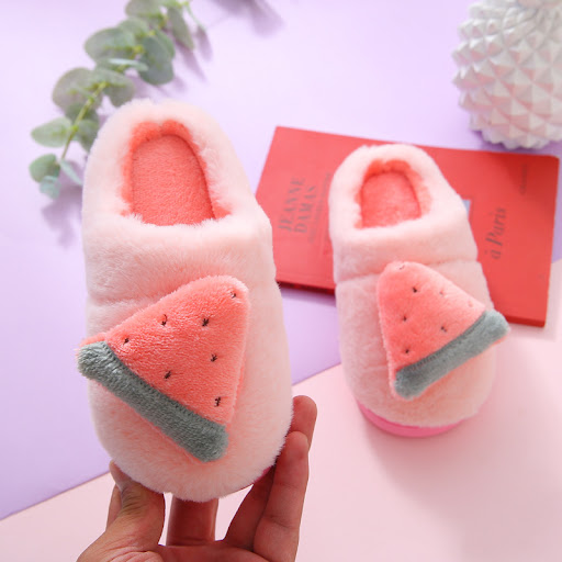 Title 5, Childrens fruit cotton slippers, soft and comf...