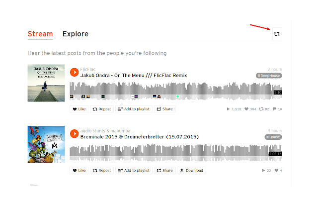 Repost-Toggle for Soundcloud chrome extension