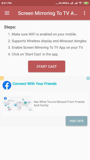 Screen Mirroring to TV App  Display Phone on TV