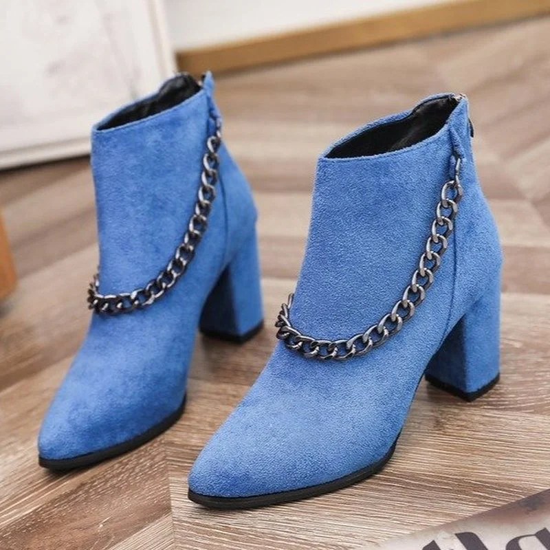 Title 3, Nieuwe korte suede Martin boots met puntige neu...