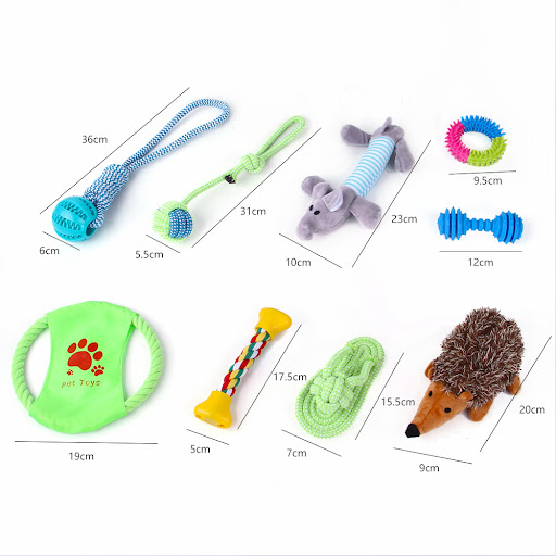 Title 9, Pet Dog Cotton Rope Bite Resistant Plush Teeth ...