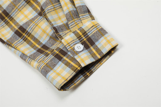 Title 9, Mens Plaid Long-sleeved Shirt Trendy High Stre...