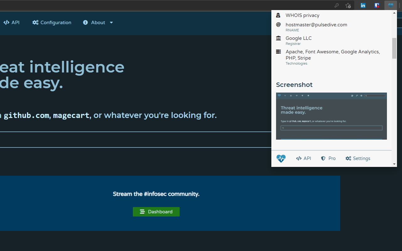 Pulsedive Threat Intelligence Preview image 7