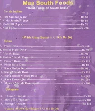 Maa Foods menu 1
