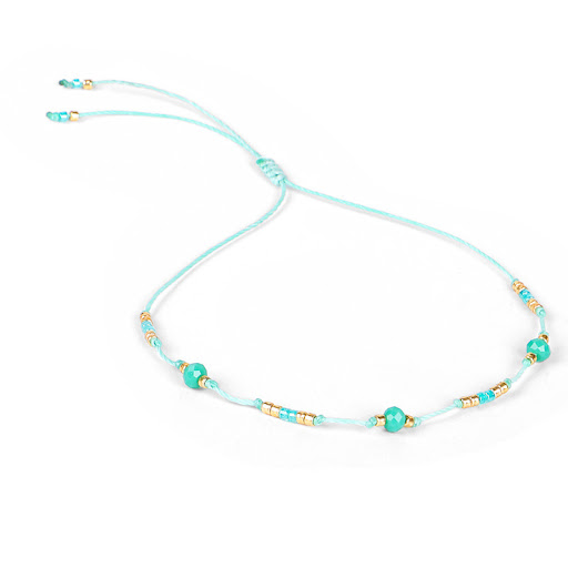 Title 14, Bohemian Holiday Style Anklet Colorful Rice Bea...