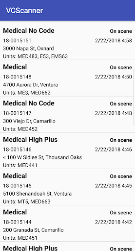 Ventura County Active Fire/EMS Calls