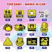 Combo 2 Miếng Tem Dán Logo Sticker Decal Baby In Car Kích Thước 11 X 11Cm Cho Xe Ô Tô