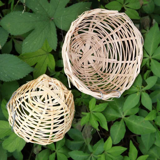 Handmade Bamboo Bird Nest Bird Rest Cave Cage House Nature Craft Ideas for Finch and Canary Small Parrot Garden Home De