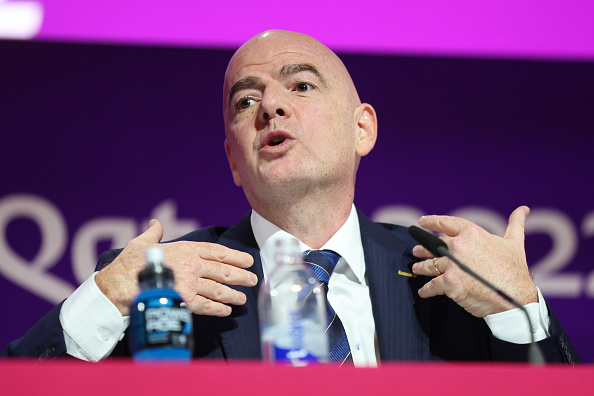 Fifa president Gianni Infantino during a press conference on the eve of the start of the Word Cup in Doha, Qatar.