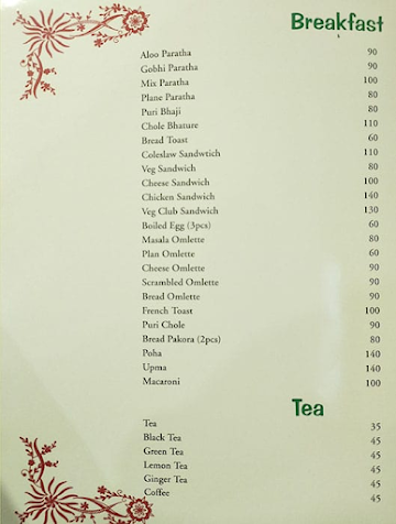 Annapurna restaurant menu 