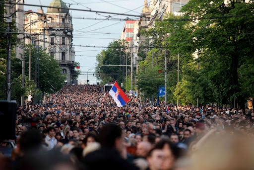 Godišnjica prvog protesta 'Srbija protiv nasilja' u Beogradu