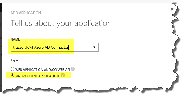 Choose Azure AD Native Application