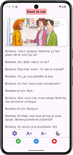 Screenshot Dialogue en français A1 A2