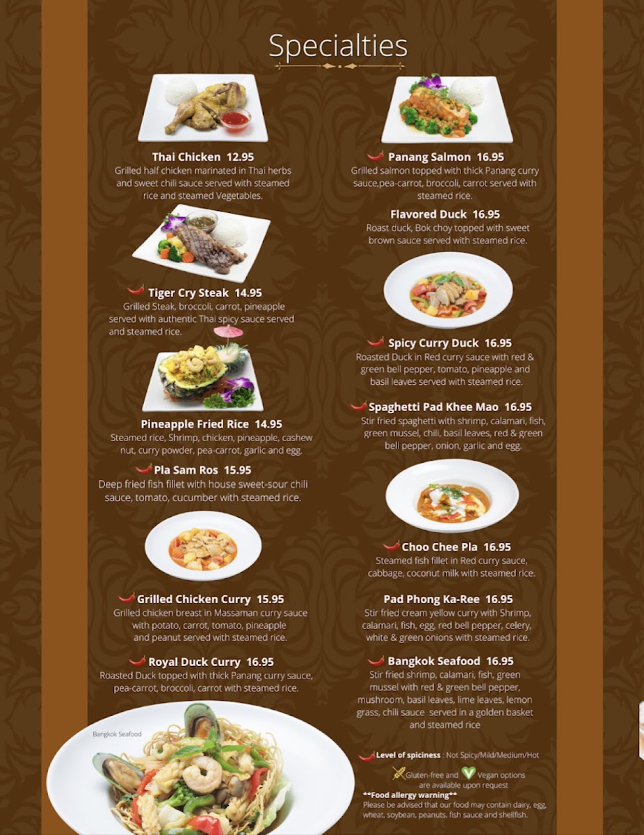 Little Thai Kitchen gluten-free menu