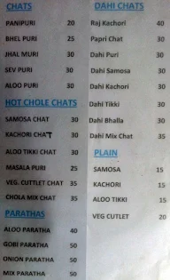 Calcutta Victoria Chat House menu 1