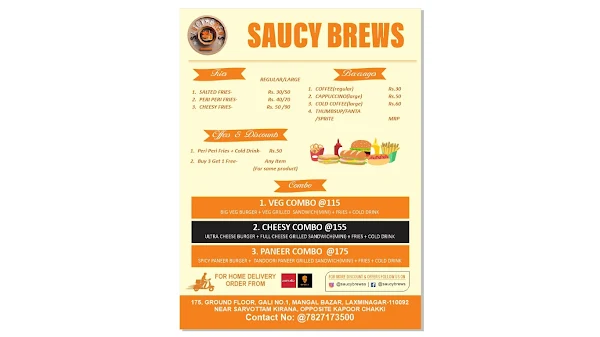 Saucy Brews menu 