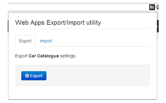 BC Web app config import/export Preview image 4