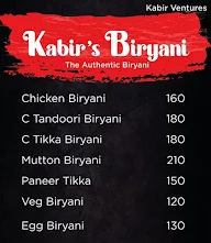 Kabir's Biryani menu 1
