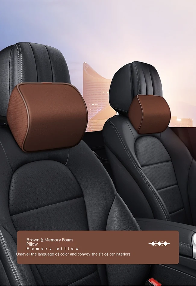 Encosto de cabeça de espuma viscoelástica para carro, conforto e suporte. Viaje relaxado, alivie a tensão no pescoço e aproveite a viagem.