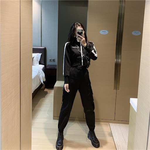 Title 2, Womens Korean Style Black Sports Jacket with L...