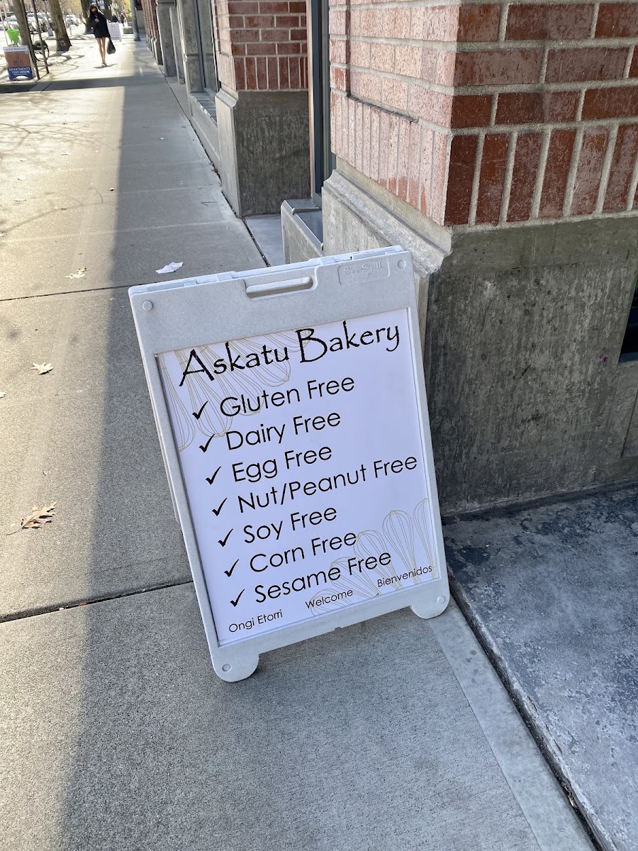 Askatu Bakery gluten-free menu