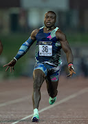 Ferdinand Omanyala of Kenya winning the 100m in Germiston recently.