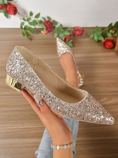Title 9, Crystal Sequins Low Heel Shoes for Women