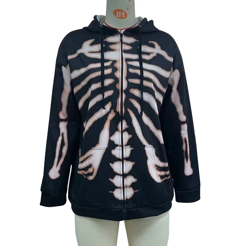 Title 6, Halloween Skull Print duks sa dugim rukavima, u...
