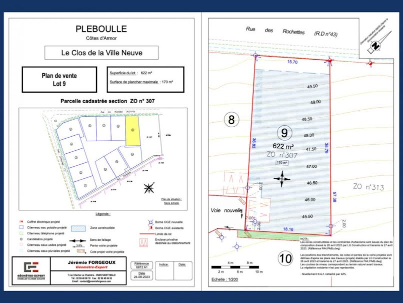 Vente terrain  622 m² à Pléboulle (22550), 71 841 €