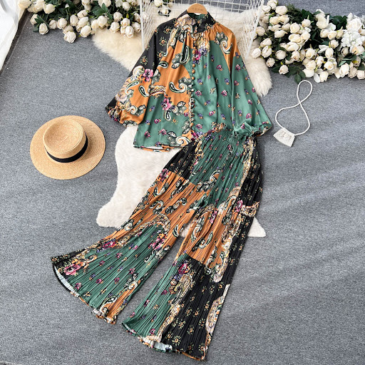 Title 21, Womens Wide-leg Pleated Trousers Two-piece Set