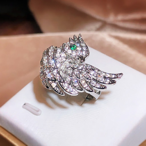 Title 4, Full Rhinestone Zircon Womens Ring, adding spa...