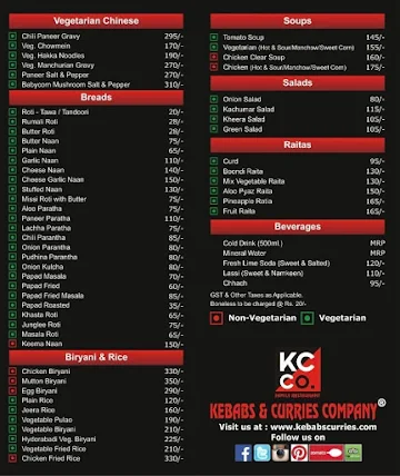 Kebabs & Curries Company menu 