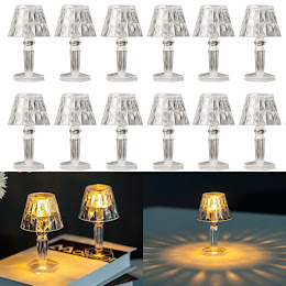 Set 12 x Lampa LED cu baterii, Crystal
