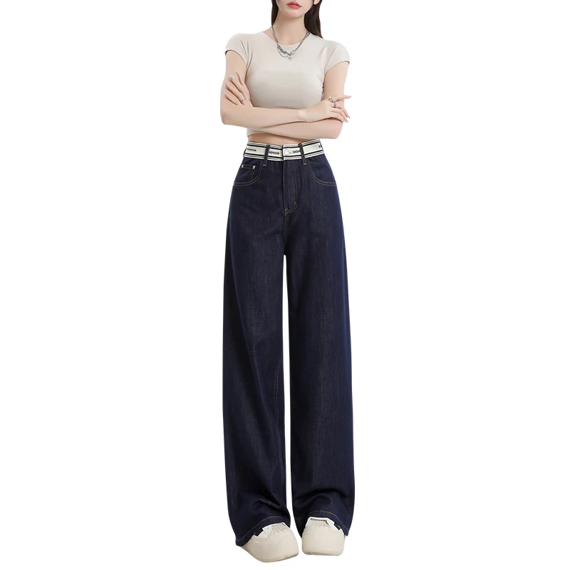 Women's Summer Thin Straight Wide-leg Pants Lightweight and Comfortable for Warm Weather Casual Style Wide Leg Design