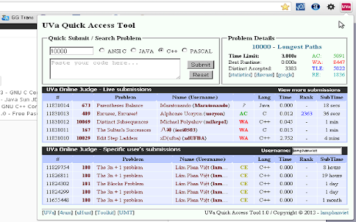 UVa Quick Access Tool