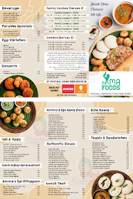 Amma Foods menu 1