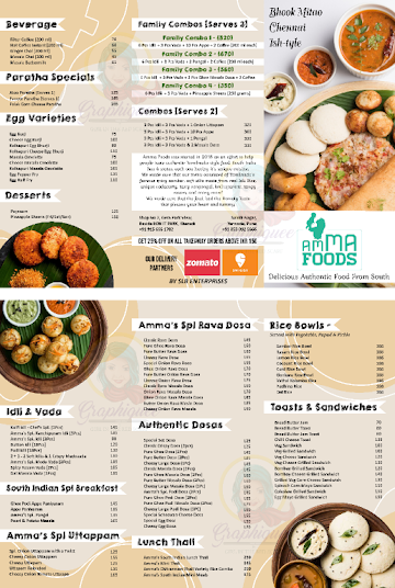 Amma Foods menu 