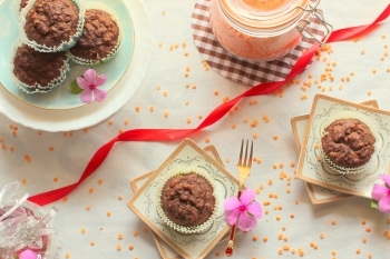 Red Lentil Oats Muffins (Step By Step Images)