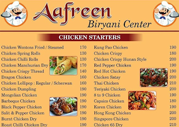 Aafreen Biryani Centre menu 