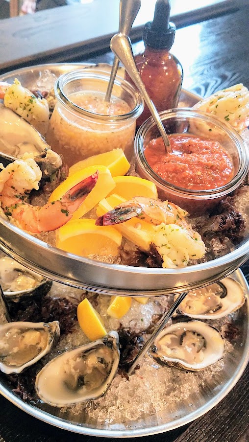 King Tide Fish and Shell, Portland. Seafood Tower, either Platters called KEDGE (1-2 people) or PLOW (3-6​ people)