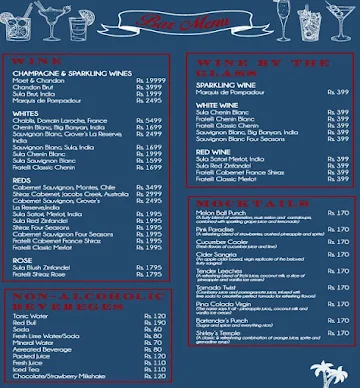 Tree Tops Bar & Kitchen menu 